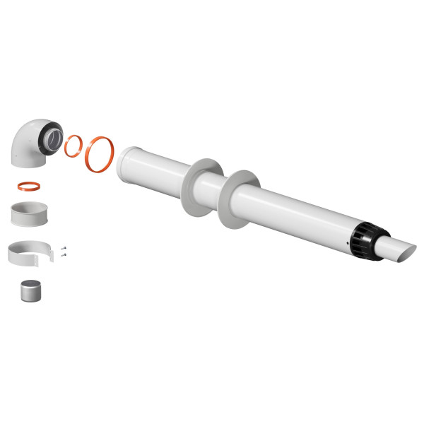 Комплект дымохода Okseler коаксиальный D60/100 антилёд L=1220 мм подключение через хомут (oks00052)