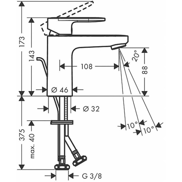Смеситель для раковины Hansgrohe Vernis Bl черный (71580670) Смеситель для раковины Hansgrohe Vernis Bl черный (71580670)