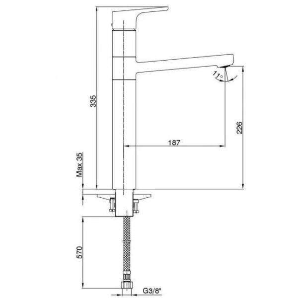 Смеситель для раковины E.C.A. Luna золотой (102808949EX)