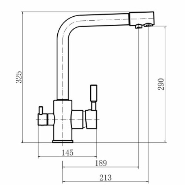 Смеситель для кухни Fashun с переключателем на фильтр чёрный (A4352-7)