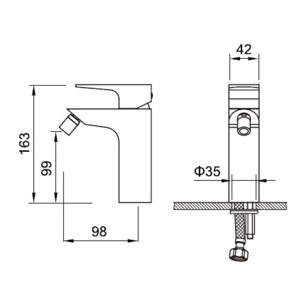 Смеситель для биде Zeegres Z.ROY (33007001) Смеситель для биде Zeegres Z.ROY (33007001)
