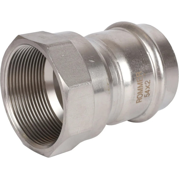 Переход 54х2"В Rommer из нержавеющей стали (пресс) (RSS-0022-000542) Переход 54х2"В Rommer из нержавеющей стали (пресс) (RSS-0022-000542)