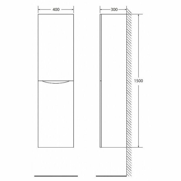 Пенал подвесной BelBagno Fly-Marino Rovere Grigio (FLY-MARINO-150-2A-SC-RG-P-R)