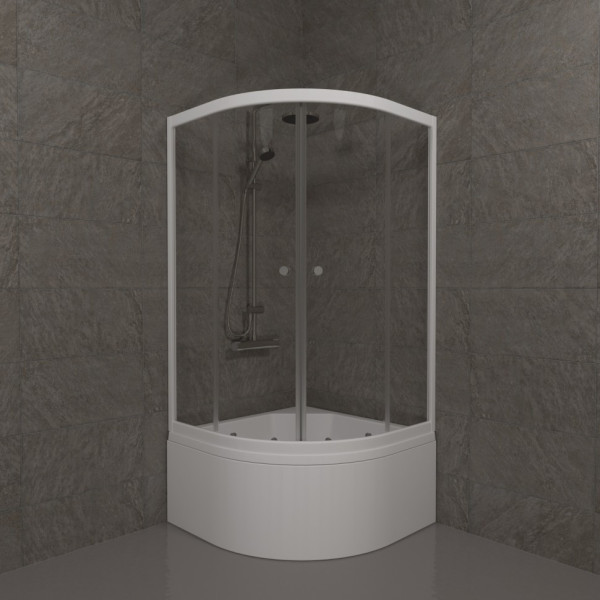 Душевое ограждение Triton Ультра 90x90 стекло прозрачное, профиль белый (DK323_1)