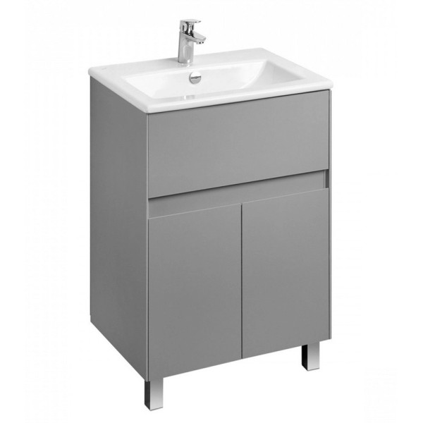 Тумба напольная Aquaton Форест 60 Туманный серый\ 1WH501606 раковина Элина 60 (1A2782K0FR4D0)