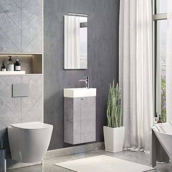 Тумба подвесная с раковиной Comforty Асти 400x220x700 дуб светлый (00-00013669)