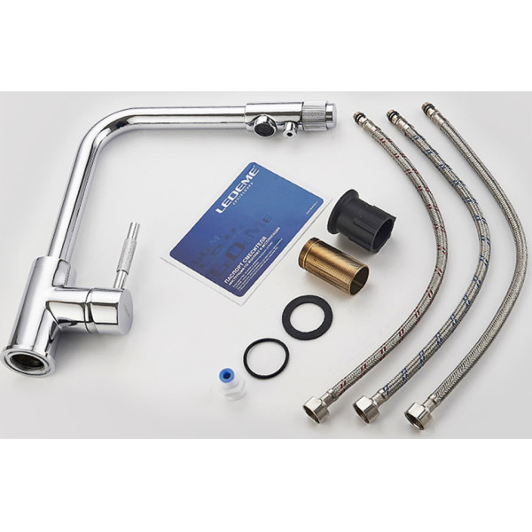 Смеситель для кухни Ledeme с переключателем на фильтр (L4155-3)