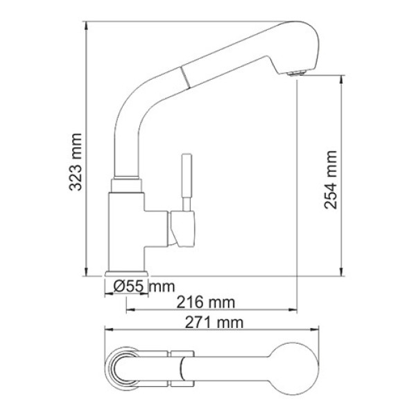 Смеситель для кухни WasserKRAFT Wern с выдвижной лейкой (4266)