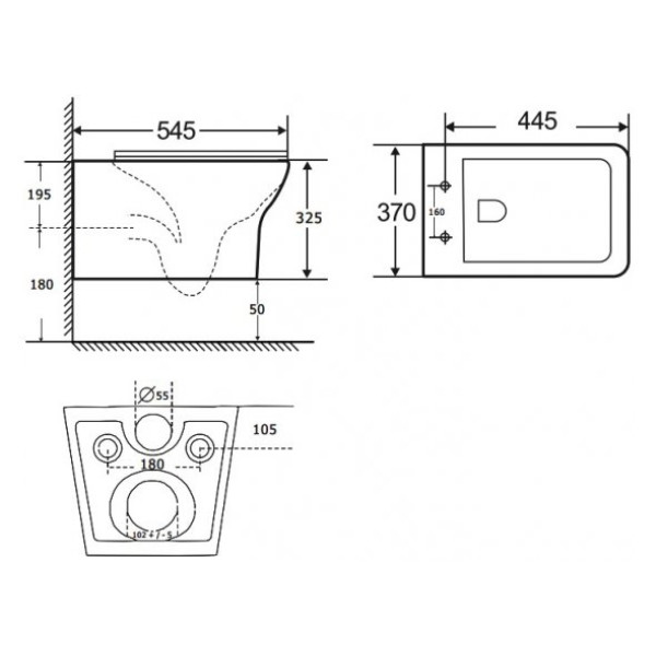 Бачок для унитаза Aquanet Cube-C-1 (210760)