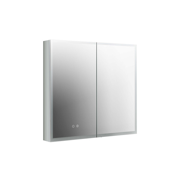 Шкаф зеркальный алюминиевый Aquatek с подсветкой 800x700x133 антизапотевание, петли BLUM (AQ7803B-MLC)