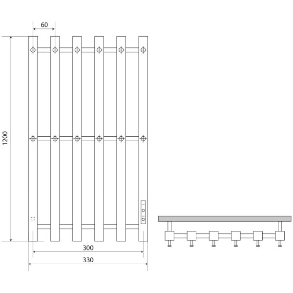 Полотенцесушитель электрический Melodia Etude Electro Ferrum 1200х330 П6 12 крючков черный (MTREEF12033bk) Полотенцесушитель электрический Melodia Etude Electro Ferrum 1200х330 П6 12 крючков черный (MTREEF12033bk)