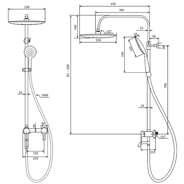 Душевая система Wesnaart Eko черная (EKO05-314Black) Душевая система Wesnaart Eko черная (EKO05-314Black)