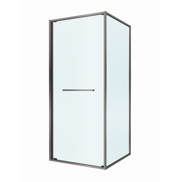 Душевой уголок Cezares Lux 80x80x195 стекло прозрачное, профиль оружейная сталь (LUX-A-FS-1-80-C-GM)