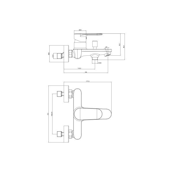 Смеситель для ваны и душа Aquatek Ника оружейная сталь (AQ1840BGM) Смеситель для ваны и душа Aquatek Ника оружейная сталь (AQ1840BGM)