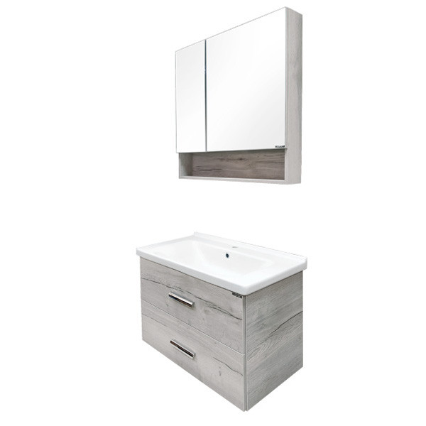 Тумба подвесная Comforty Парма 800x540x450 дуб дымчатый матовый с раковиной (00-00001526)