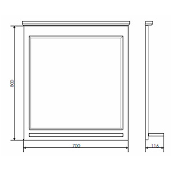 Зеркало Comforty Тбилиси 700x116x800 белый глянцевый (00003132631)