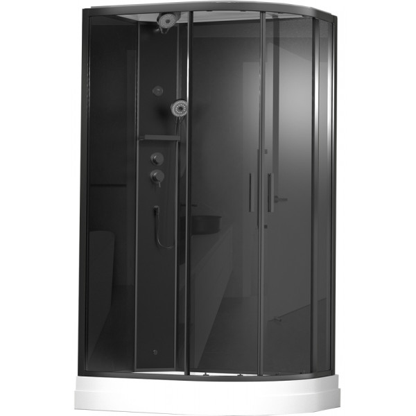 Душевая кабина Timo ILMA 902 Black L 120x80x222 стекло прозрачное, профиль черный (ILMA-902 L B)