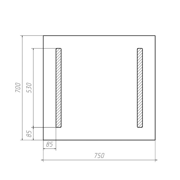 Зеркало Домино Good Light 2-75 с подсветкой (GL7013Z) Зеркало Домино Good Light 2-75 с подсветкой (GL7013Z)