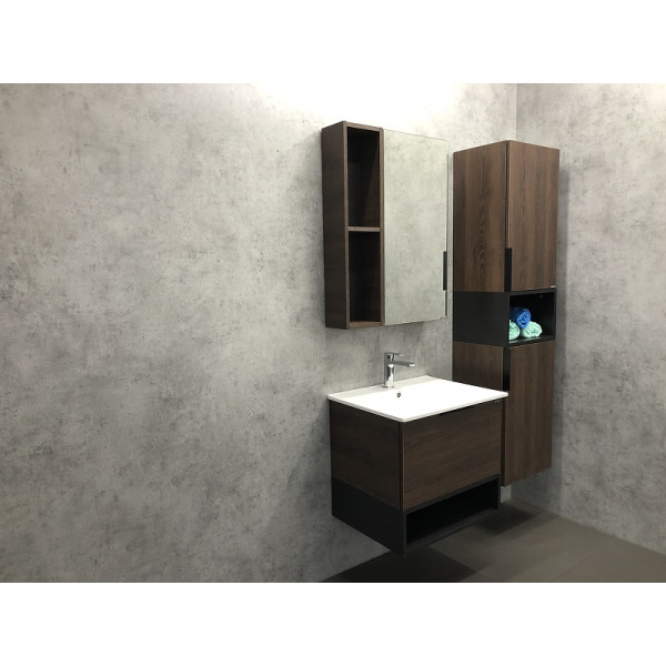 Пенал подвесной Comforty Франкфурт 400x320x1600 дуб шоколадно-коричневый (00004150535)