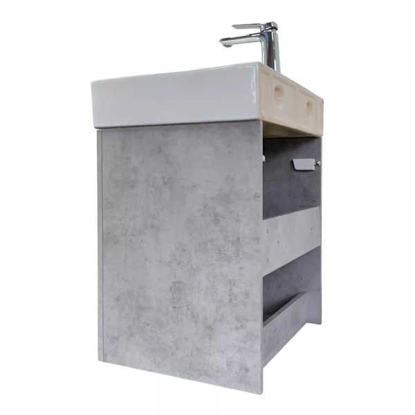 Тумба подвесная с раковиной Comforty Асти 600x455x700 дуб светлый (00-00019191)