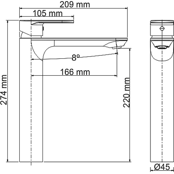 Смеситель для раковины WasserKRAFT Mindel белый матовый (8503H) Смеситель для раковины WasserKRAFT Mindel белый матовый (8503H)