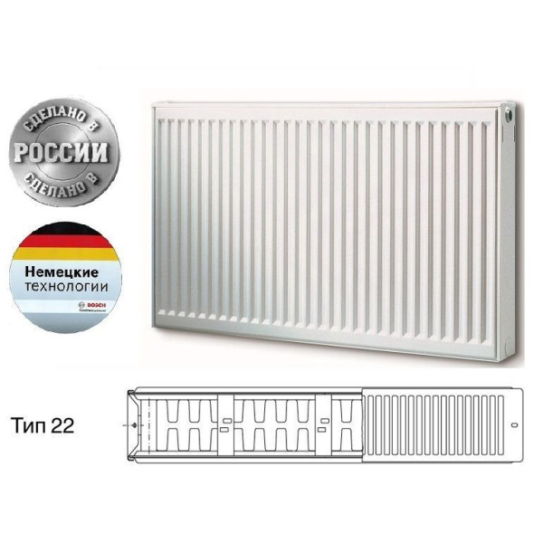 Радиатор стальной Buderus 300*1400 тип 22 Logatrend K-Profil боковое подключение (7724105314)