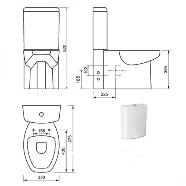 Бачок для унитаза Creavit Spark белый (SA410.00000) Бачок для унитаза Creavit Spark белый (SA410.00000)