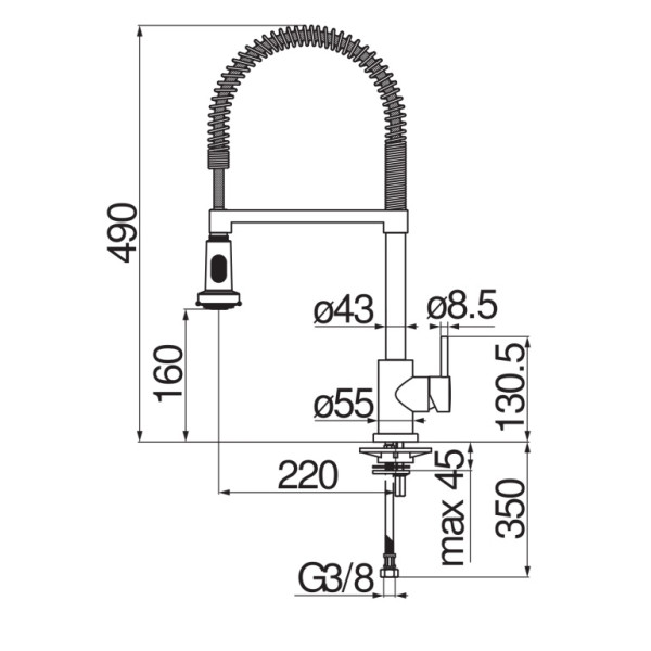 Смеситель для кухни Nobili Live хром, с вытяжным изливом (LV00300/3CR) Смеситель для кухни Nobili Live хром, с вытяжным изливом (LV00300/3CR)
