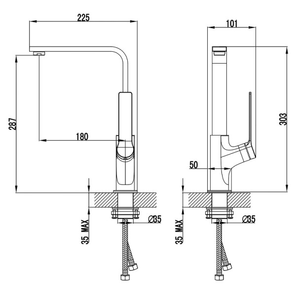 Смеситель для кухни Azario Vise графит (AZ-VQQ568330AJ)