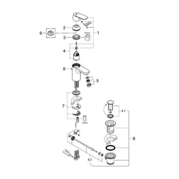 Смеситель для раковины Grohe Eurosmart Cosmopolitan (32825000) Смеситель для раковины Grohe Eurosmart Cosmopolitan (32825000)