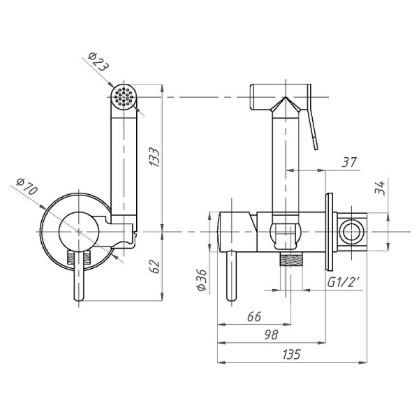 Гигиенический душ со смесителем ALMAes Benito Бронза (AL-859-09) Гигиенический душ со смесителем ALMAes Benito Бронза (AL-859-09)