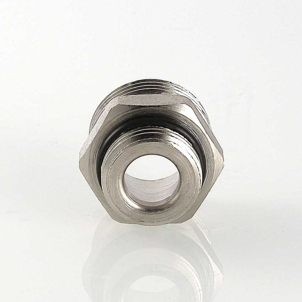 Ниппель переходной 1/2"х3/4"(18) (евроконус) Valtec (никель) (VTr.580.NE.040E) Ниппель переходной 1/2"х3/4"(18) (евроконус) Valtec (никель) (VTr.580.NE.040E)