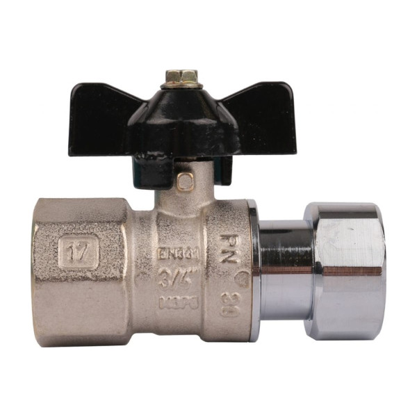 Кран Stout 3/4"x3/4" ВР шаровой накидной гайкой (ручка бабочка) (SVB-0009-000020)