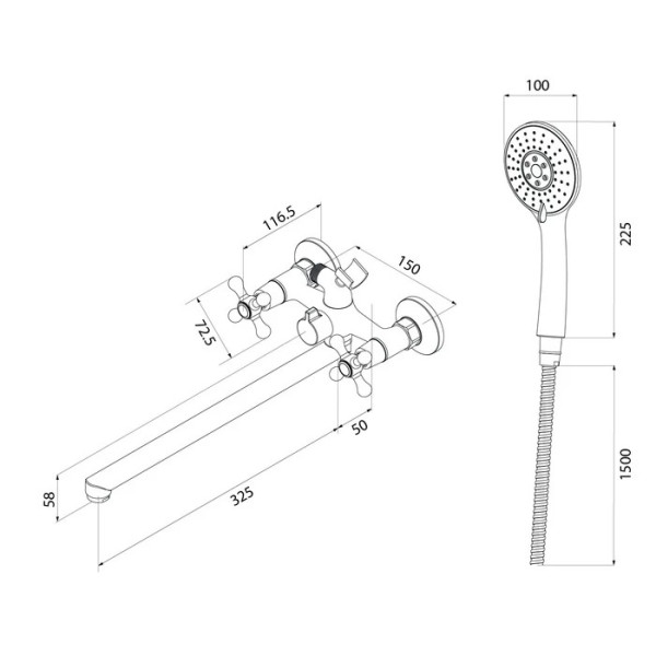 Смеситель для ванны и душа Milardo Duplex с душевым комплектом, хром (DUPSBL2M10) Смеситель для ванны и душа Milardo Duplex с душевым комплектом, хром (DUPSBL2M10)