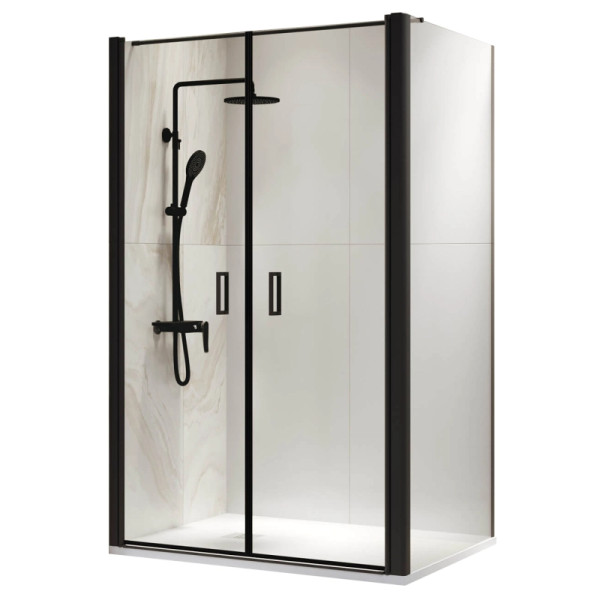 Душевой уголок RGW Passage PA-144B (PA-104B + Z-050-2B + O-104B) 100x110x195 стекло прозрачное, профиль черный (060814401-014)