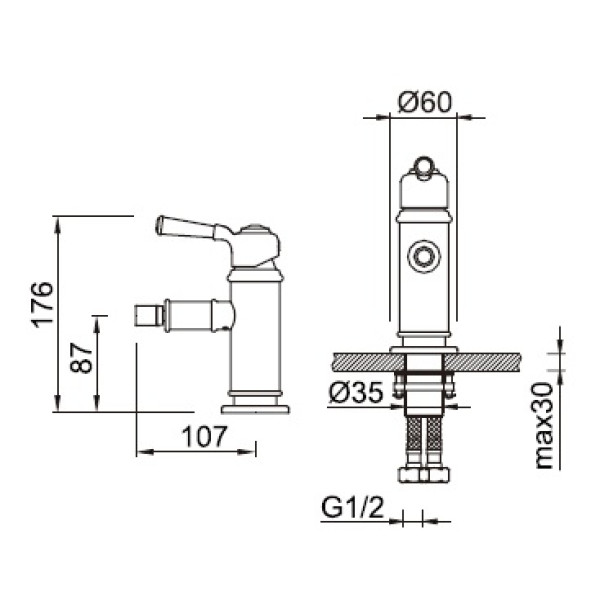 Смеситель для биде Zeegres Z.MOON (73007301) Смеситель для биде Zeegres Z.MOON (73007301)