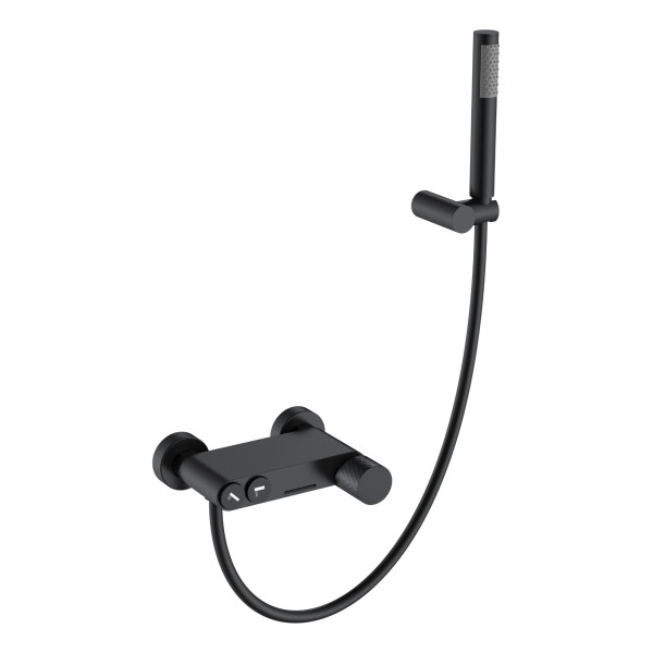 Смеситель для ванны и душа Boheme Stick черный (123-BB)