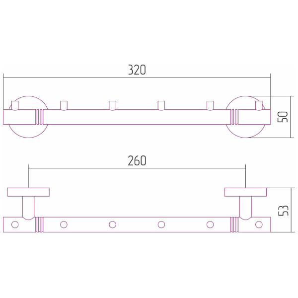 Вешалка Сунержа Каньон - 6 крючков / L 320 (03-3000-1006) Вешалка Сунержа Каньон - 6 крючков / L 320 (03-3000-1006)