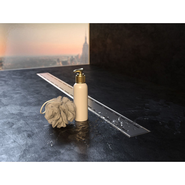 Лоток душевой 550 мм. MCH Chudej Line (решетка нерж. сталь глянцевая, боковой слив D 40) CH550L