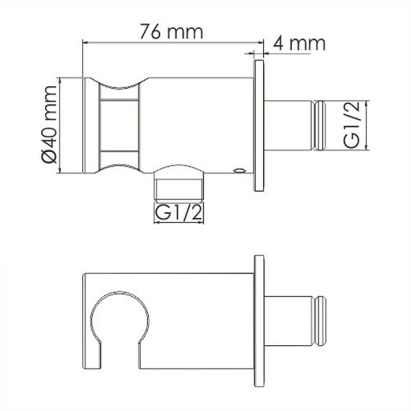 Подключение для шланга WasserKRAFT хром (A135)