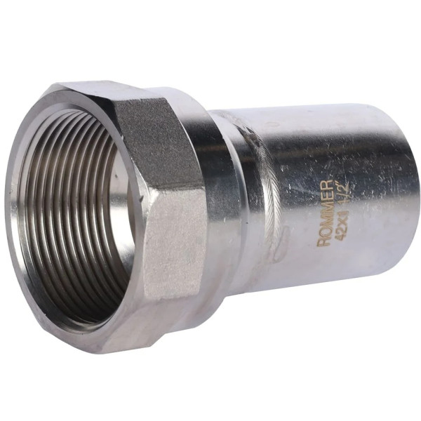 Вставка резьбовая 42х1 1/2"В Rommer из нержавеющей стали (пресс) (RSS-0023-042112) Вставка резьбовая 42х1 1/2"В Rommer из нержавеющей стали (пресс) (RSS-0023-042112)