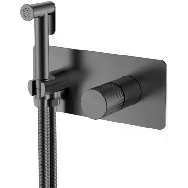Смеситель с гигиеническим душем Boheme Stick GM (графит) (127-GM.4)