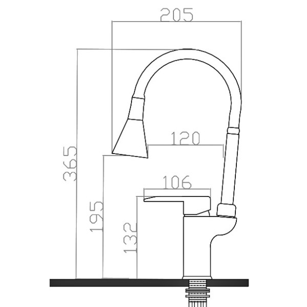 Смеситель для кухни Voda Future хром (VFT520) Смеситель для кухни Voda Future хром (VFT520)