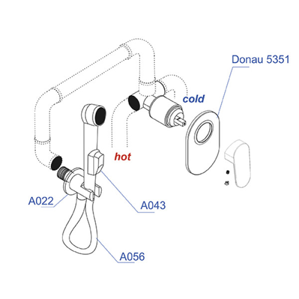 Смеситель с гигиеническим душем WasserKRAFT А11056 со шлангом 100 см Смеситель с гигиеническим душем WasserKRAFT А11056 со шлангом 100 см