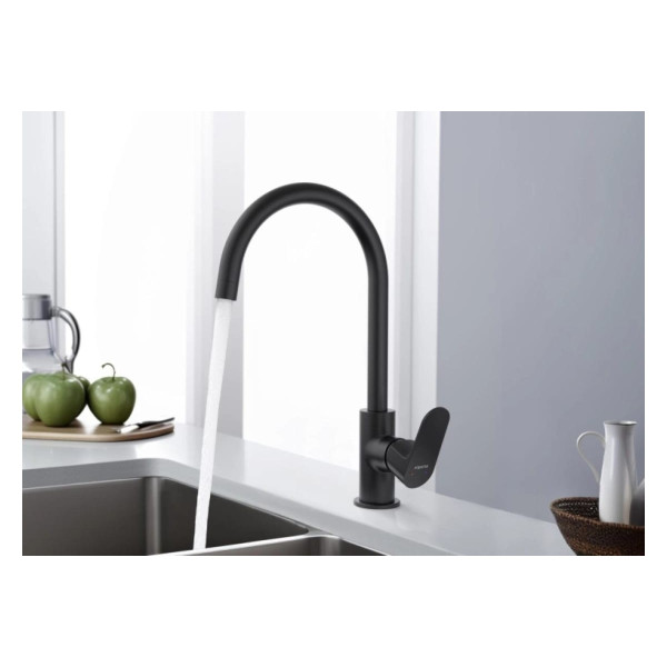 Смеситель для кухни Aquatek Оберон черный матовый (AQ1282MB) Смеситель для кухни Aquatek Оберон черный матовый (AQ1282MB)