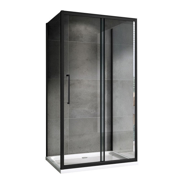 Душевой уголок Abber Diamant 180x195x50 стекло прозрачное, профиль черный (AG30180BH-S50B-S50B)