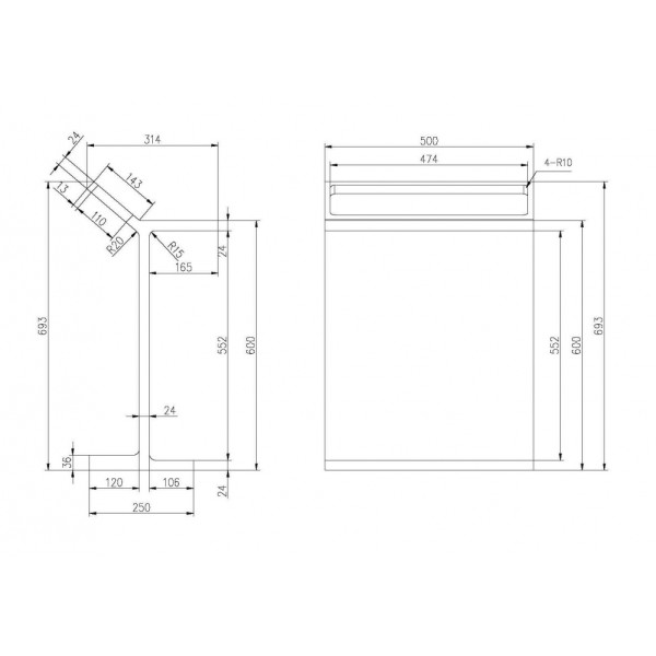 Столик для ванной комнаты Abber Stein с полотенцедержателем, белый матовый (AS1637) Столик для ванной комнаты Abber Stein с полотенцедержателем, белый матовый (AS1637)