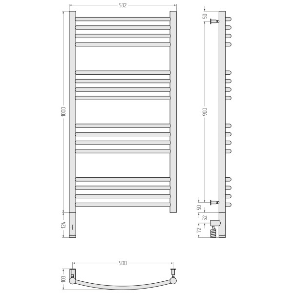Полотенцесушитель электрический Сунержа Богема 3.0 выгнутая 1000x500 провод слева матовый белый (30-5802-1050) Полотенцесушитель электрический Сунержа Богема 3.0 выгнутая 1000x500 провод слева матовый белый (30-5802-1050)