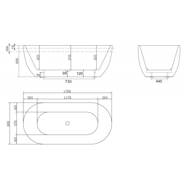 Ванна акриловая BelBagno 170x80 (BB70-1700-800)