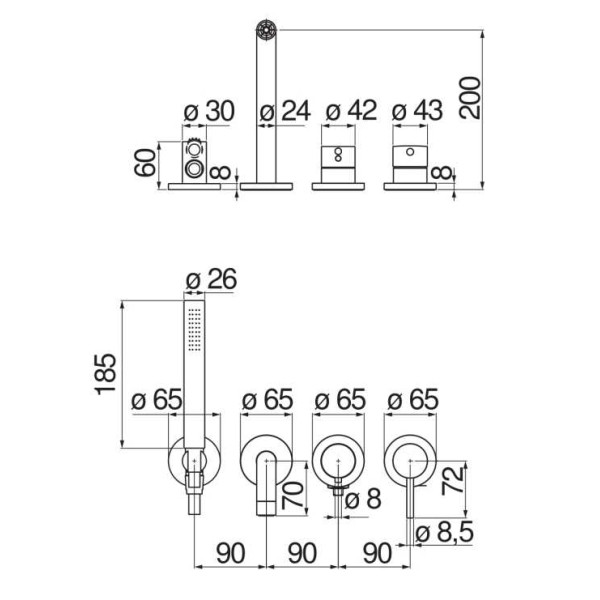 Смеситель для ванны и душа Nobili Live черный (WEBK110/91TBM) Смеситель для ванны и душа Nobili Live черный (WEBK110/91TBM)